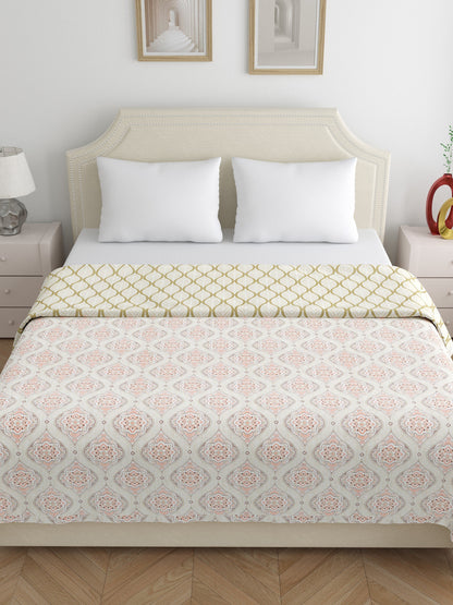 Home Ecstasy 100% Cotton Dohars for Double Bed | 210 TC | Red