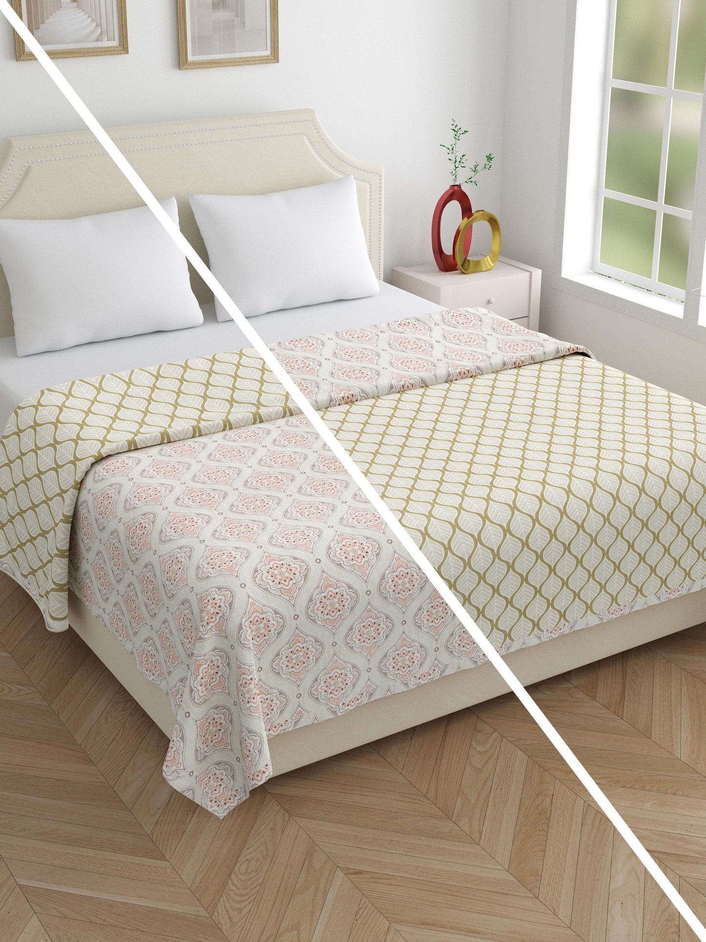 Home Ecstasy 100% Cotton Dohars for Double Bed | 210 TC | Red