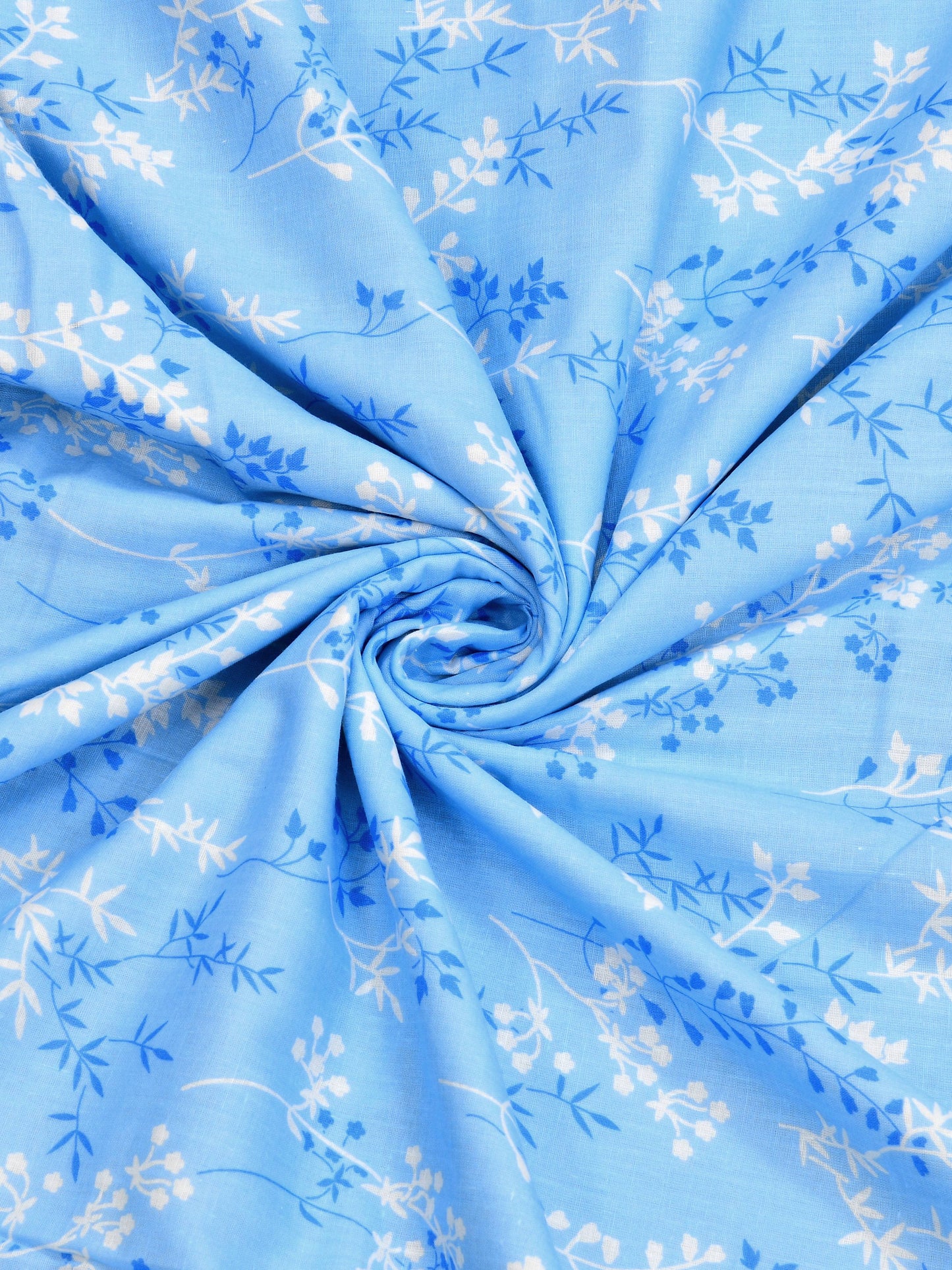 Home Ecstasy 100% Cotton 210 GSM Floral Dohar - Colour: Blue