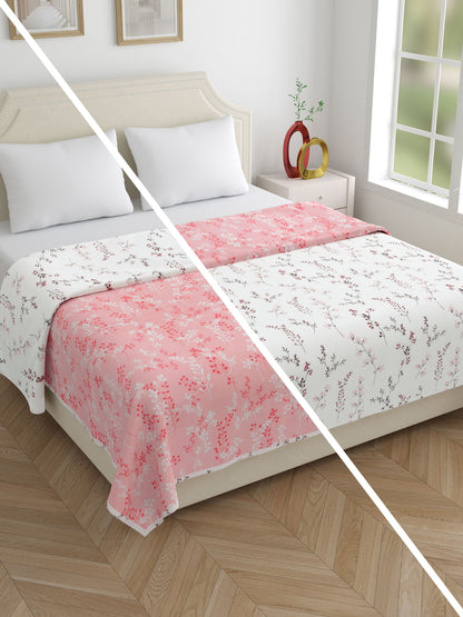 Home Ecstasy 100% Cotton Floral Dohar | 210 GSM | Pink