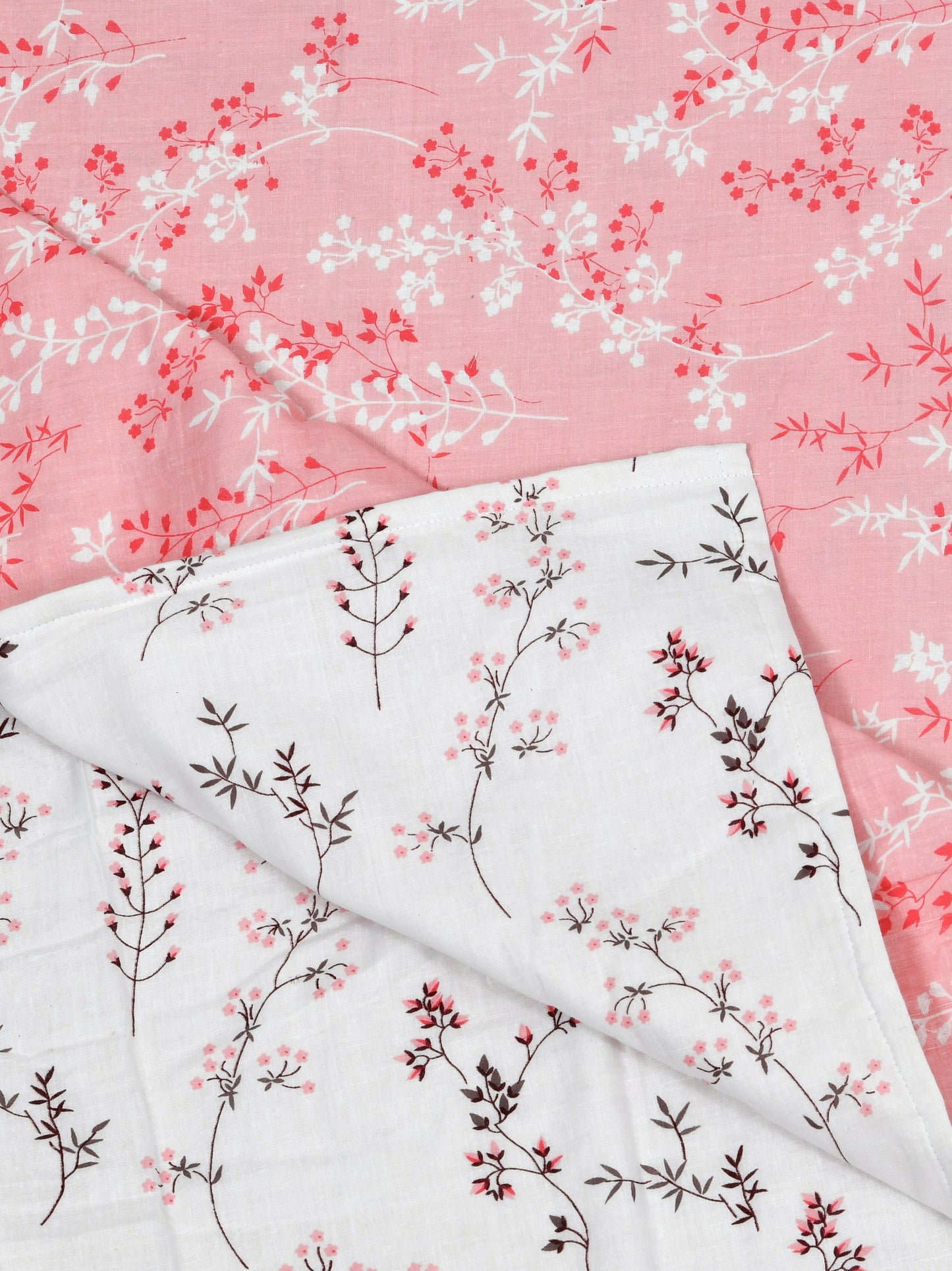 Home Ecstasy 100% Cotton Floral Dohar | 210 GSM | Pink