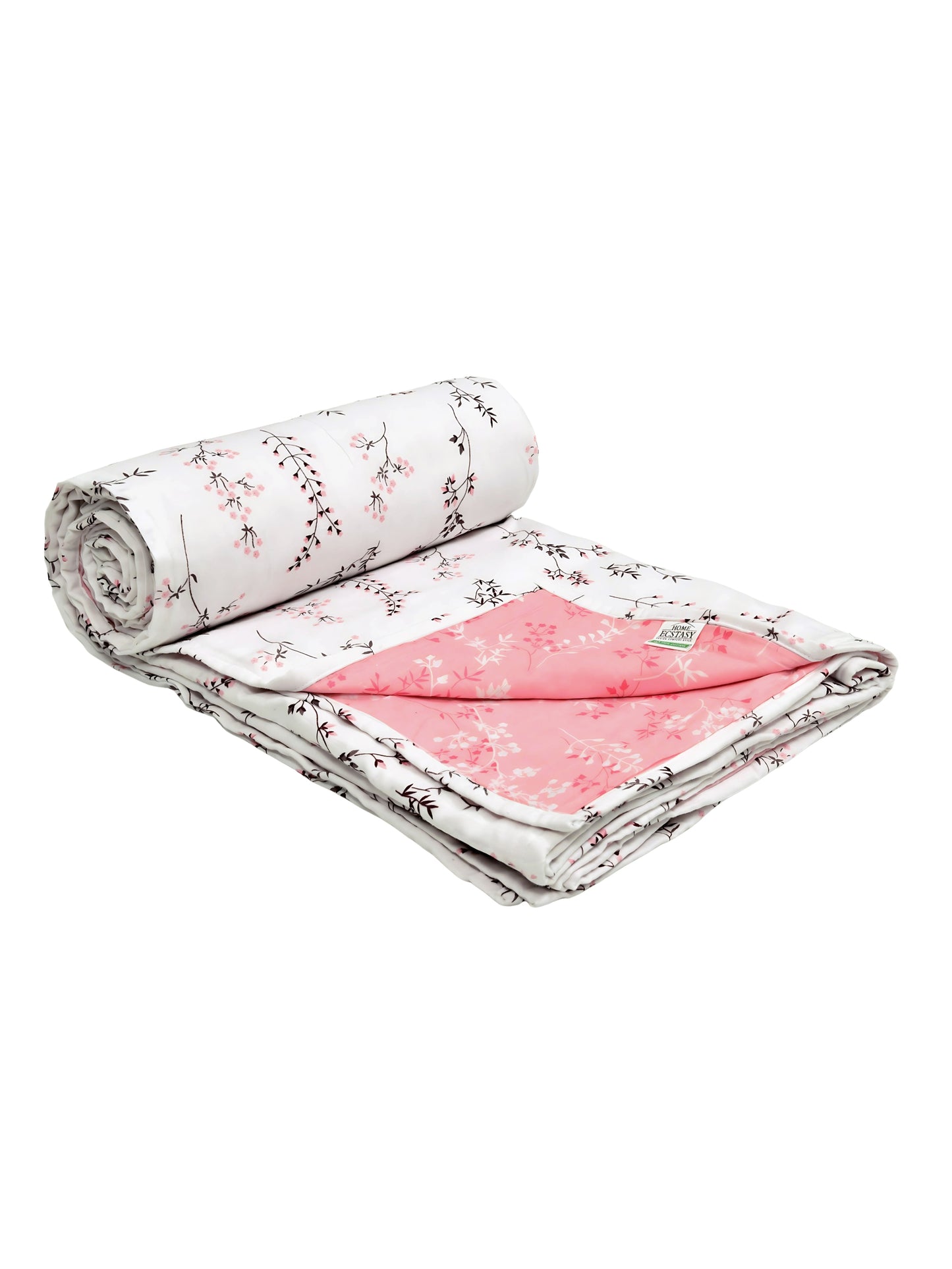 Home Ecstasy 100% Cotton Floral Dohar | 210 GSM | Pink