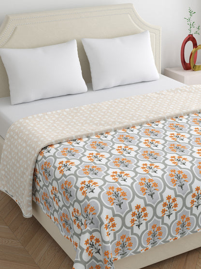 Home Ecstasy 100% Cotton Floral Dohar | 210 GSM | Brown
