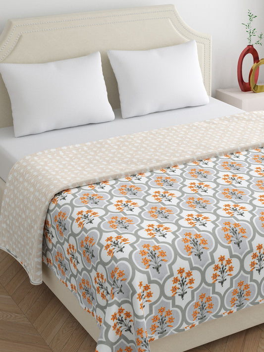 Home Ecstasy 100% Cotton Floral Dohar | 210 GSM | Brown