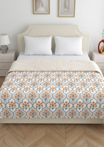 Home Ecstasy 100% Cotton Floral Dohar | 210 GSM | Brown
