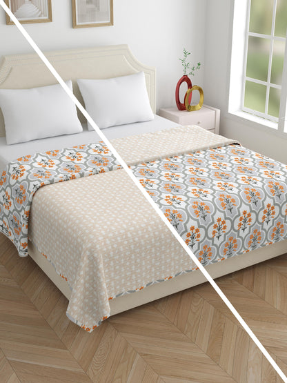 Home Ecstasy 100% Cotton Floral Dohar | 210 GSM | Brown