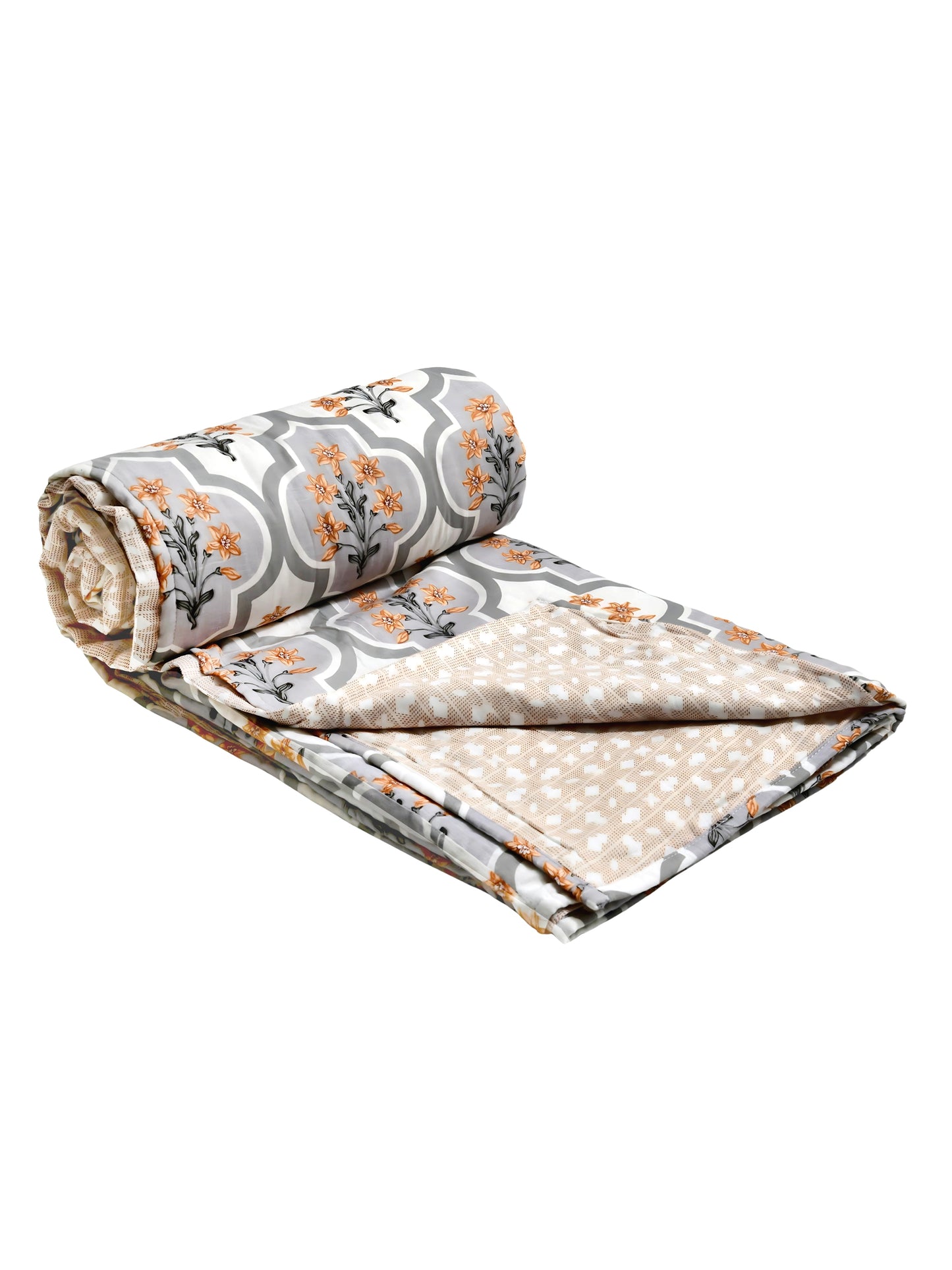 Home Ecstasy 100% Cotton Floral Dohar | 210 GSM | Brown