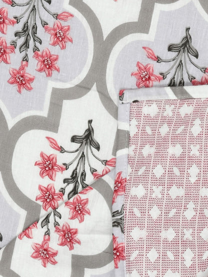 Home Ecstasy 100% Cotton Floral Dohar | 210 GSM | Maroon
