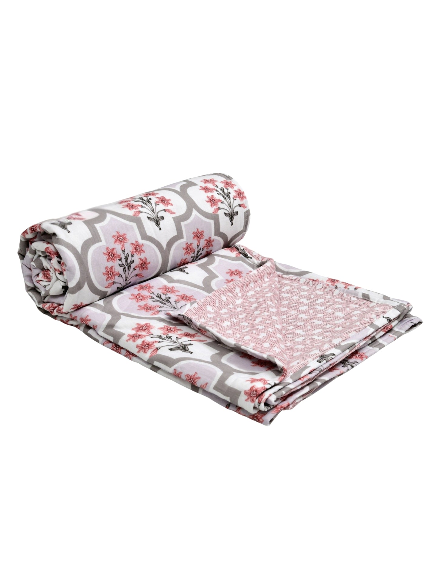 Home Ecstasy 100% Cotton Floral Dohar | 210 GSM | Maroon
