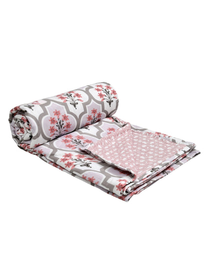 Home Ecstasy 100% Cotton Floral Dohar | 210 GSM | Maroon