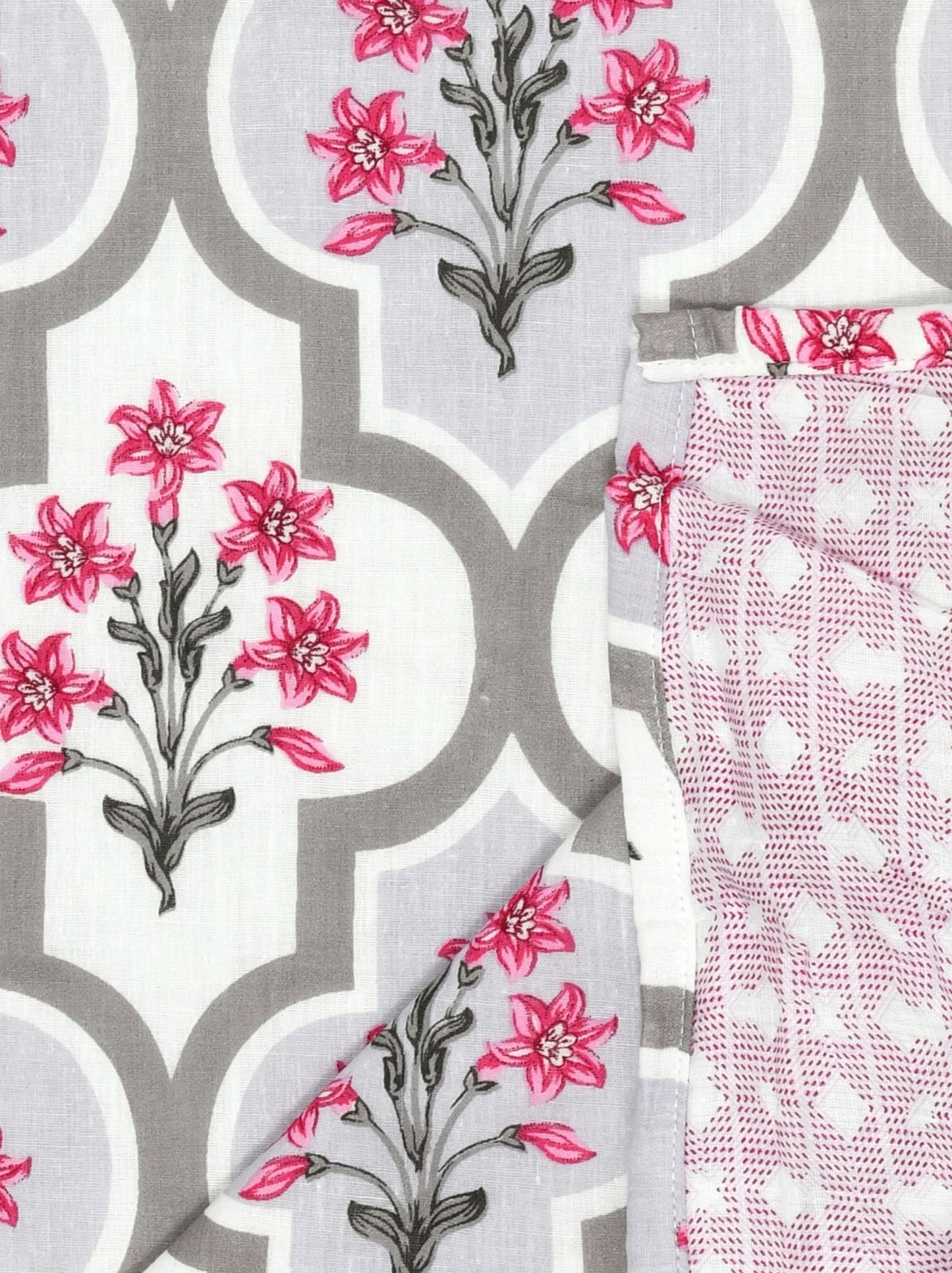 Home Ecstasy 100% Cotton Floral Dohar | 210 GSM | Red
