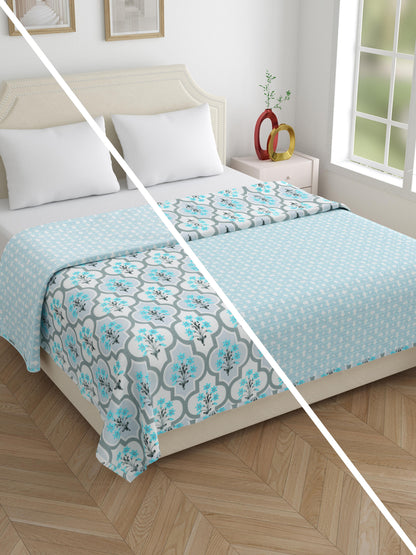 Home Ecstasy 100% Cotton Floral Dohar | 210 GSM | Teal