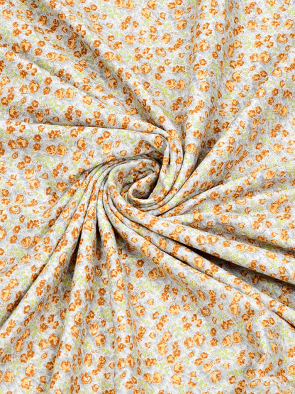 Home Ecstasy 100% Cotton 210 GSM Floral Dohar - Colour: Mustard