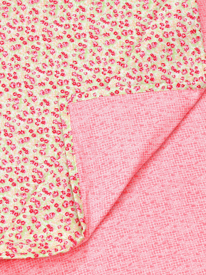 Home Ecstasy 100% Cotton 210 GSM Floral Dohar - Colour: Pink