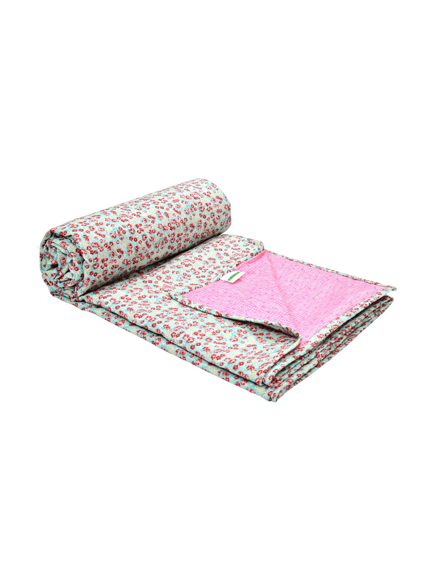 Home Ecstasy 100% Cotton 210 GSM Floral Dohar - Colour: Teal