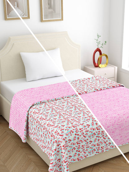 Home Ecstasy 100% Cotton 210 GSM Floral Dohar - Colour: Teal