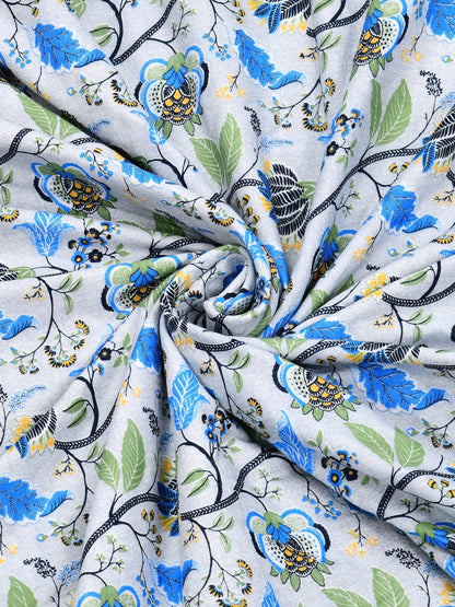 Home Ecstasy 100% Cotton 210 GSM Floral Dohar - Colour: Blue