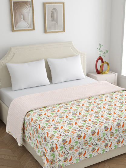 Home Ecstasy 100% Cotton 210 GSM Floral Dohar - Colour: Brown