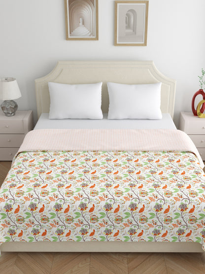 Home Ecstasy 100% Cotton 210 GSM Floral Dohar - Colour: Brown