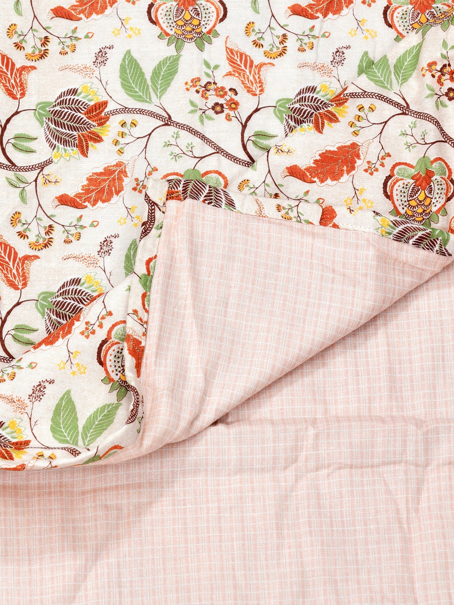 Home Ecstasy 100% Cotton 210 GSM Floral Dohar - Colour: Brown
