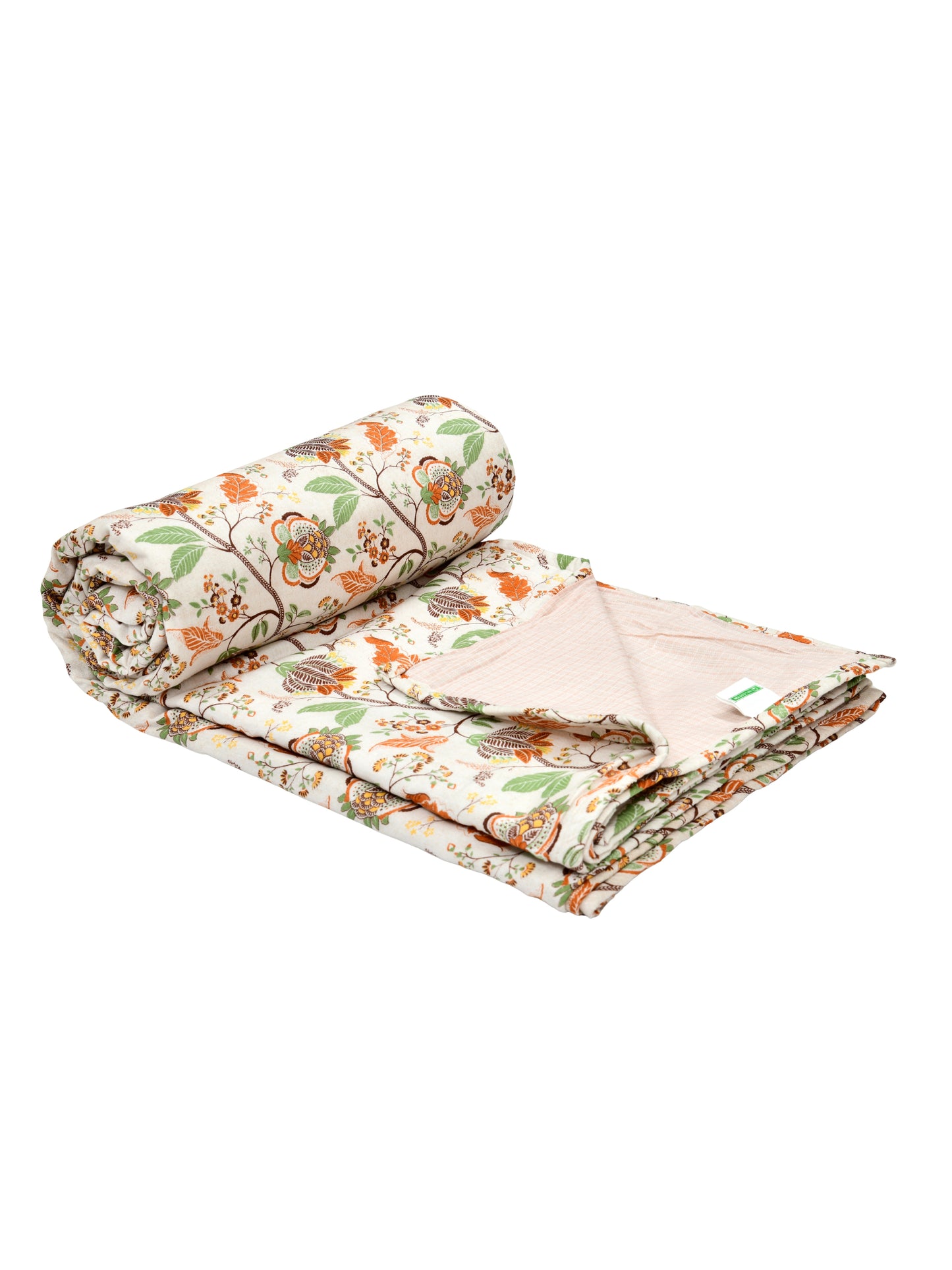 Home Ecstasy 100% Cotton 210 GSM Floral Dohar - Colour: Brown
