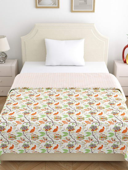 Home Ecstasy 100% Cotton 210 GSM Floral Dohar - Colour: Brown