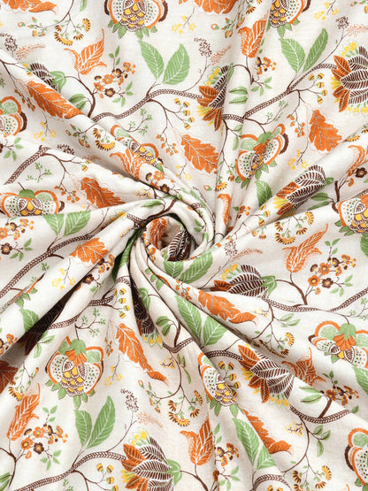 Home Ecstasy 100% Cotton 210 GSM Floral Dohar - Colour: Brown