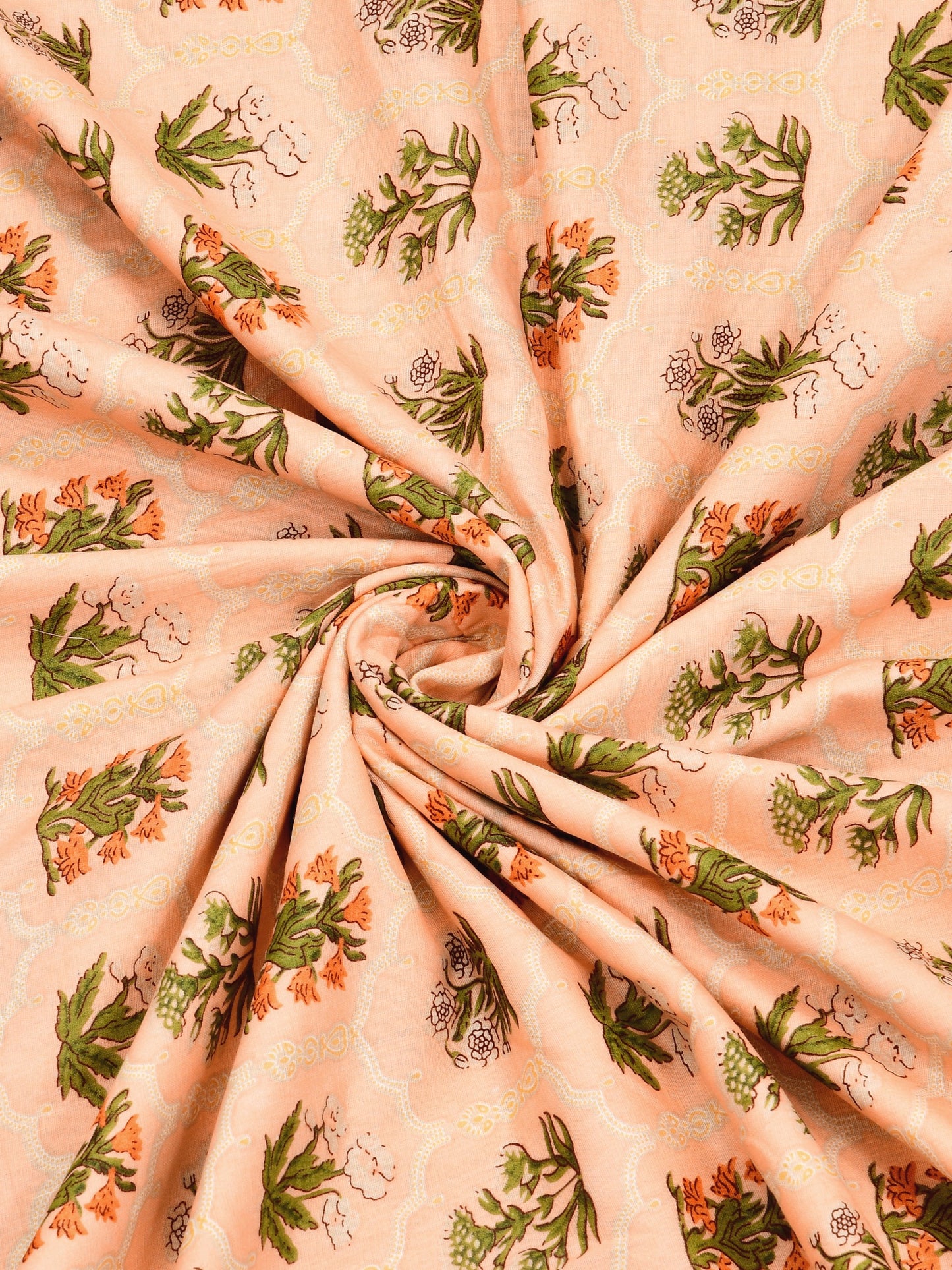 Home Ecstasy 100% Cotton 210 GSM Floral Dohar - Colour: Peach