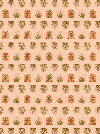 Home Ecstasy 100% Cotton 210 GSM Floral Dohar - Colour: Peach