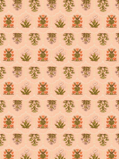 Home Ecstasy 100% Cotton 210 GSM Floral Dohar - Colour: Peach