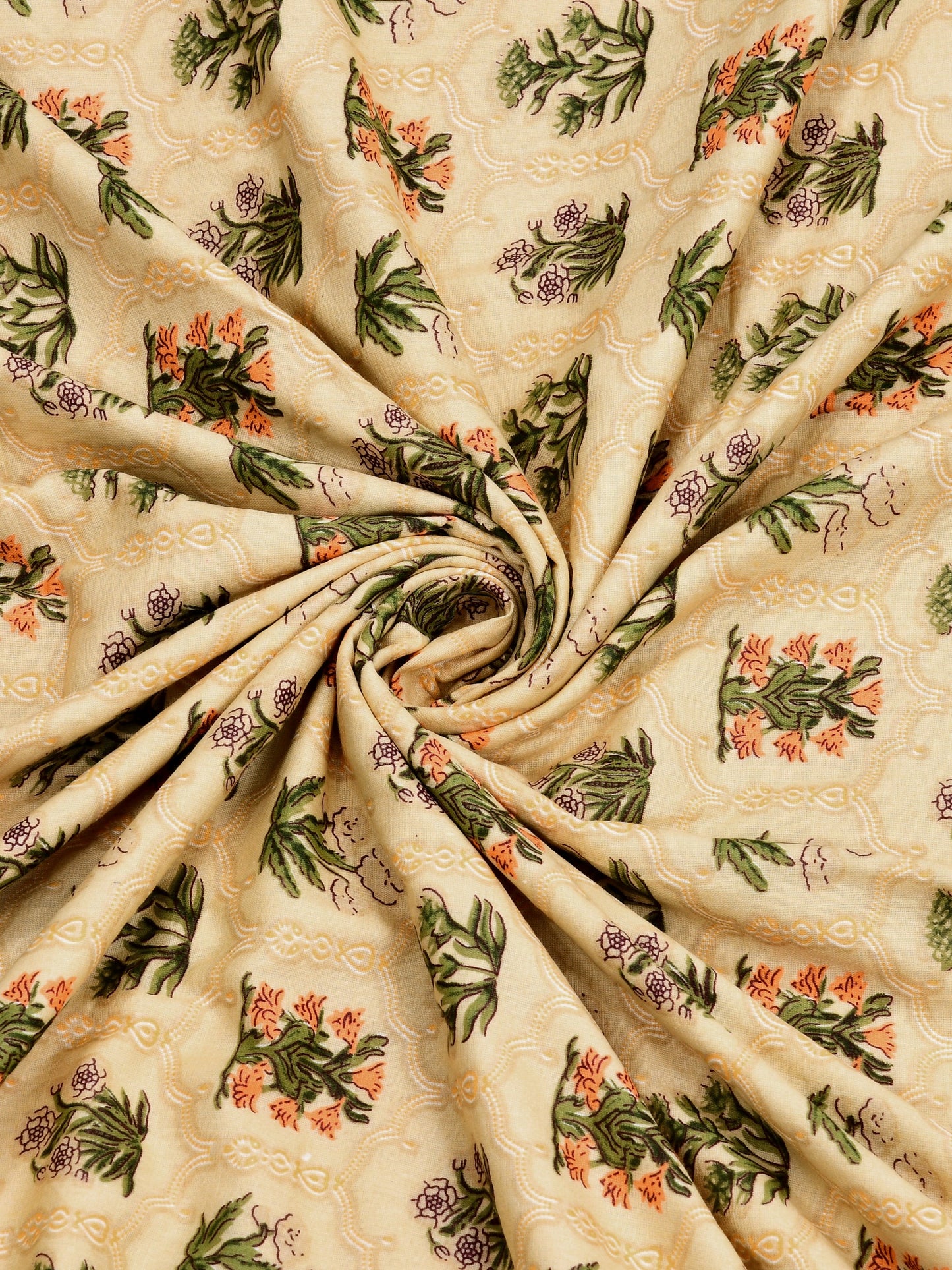 Home Ecstasy 100% Cotton 210 GSM Floral Dohar - Colour: Yellow