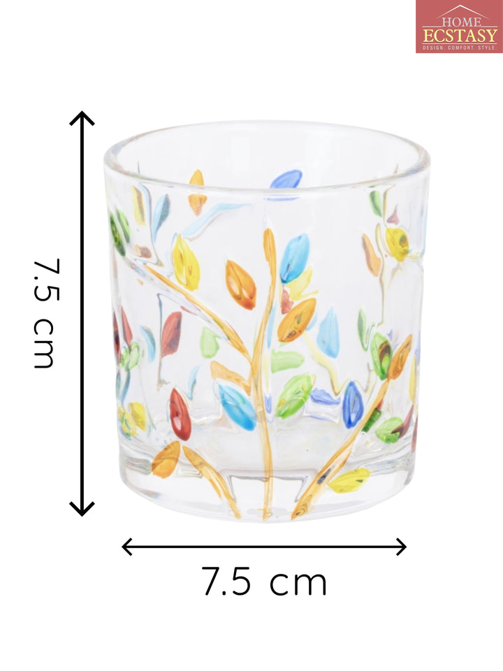 Home Ecstasy Premium Printed Glasses | Perfect for Home | 330 ml | Autumn Bloom | Pack of 6