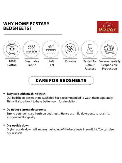 Home Ecstasy 100% Cotton Mattres Protector | 200GSM | White