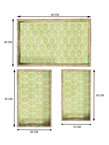 Home Ecstasy Serving Tray | Set of 3 | Wooden |
