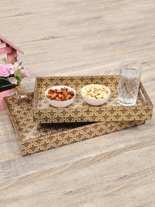 Home Ecstasy Serving Tray | Set of 3 | Wooden |