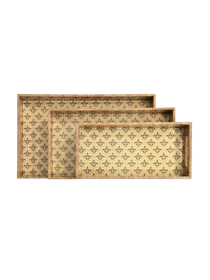 Home Ecstasy Serving Tray | Set of 3 | Wooden |