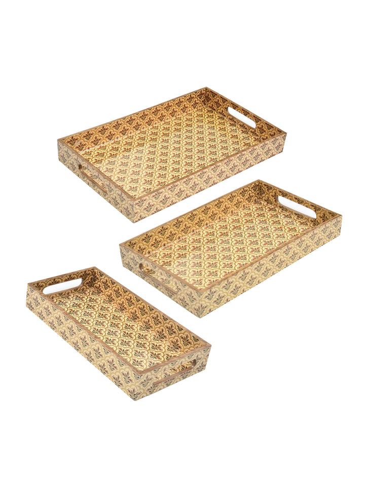 Home Ecstasy Serving Tray | Set of 3 | Wooden |