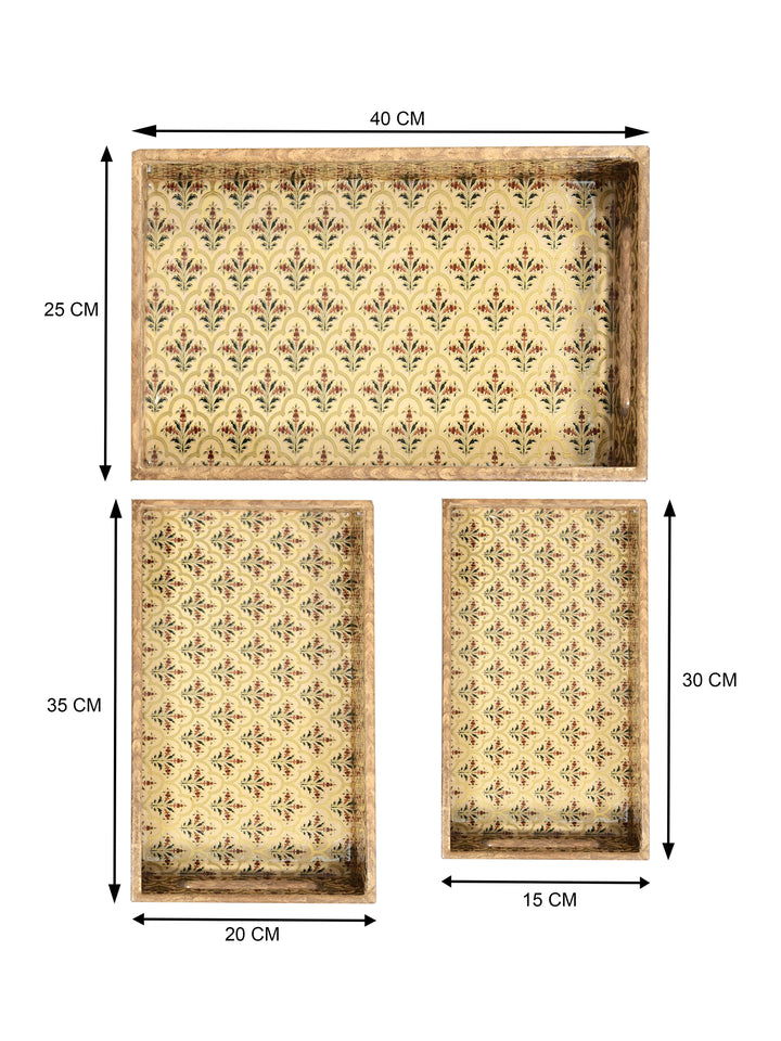 Home Ecstasy Serving Tray | Set of 3 | Wooden |