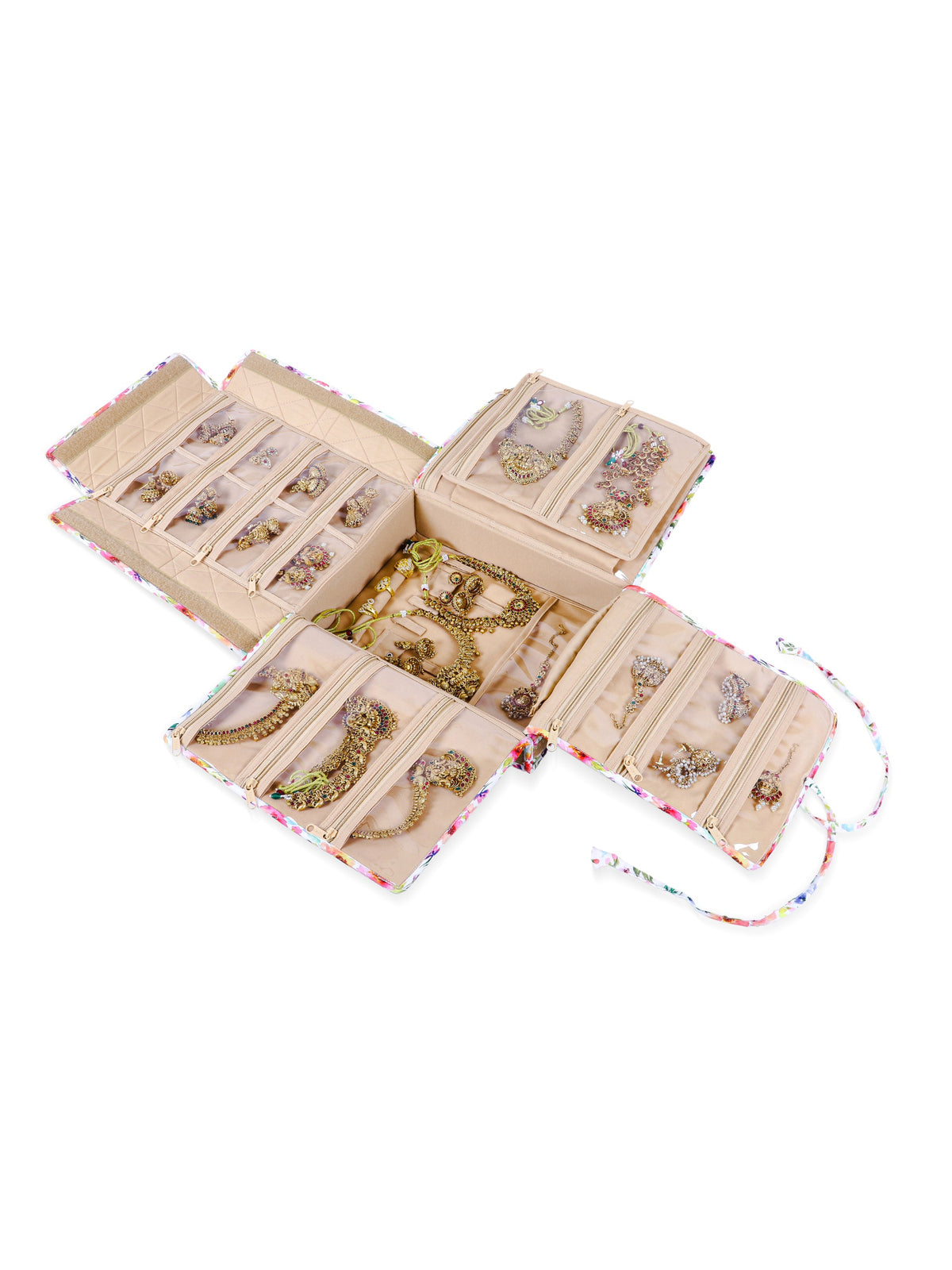 Home Ecstasy Large Jewellery Organiser | Multi-Compartment Jewellery Storage | Necklace, Earrings & Rings Organizer