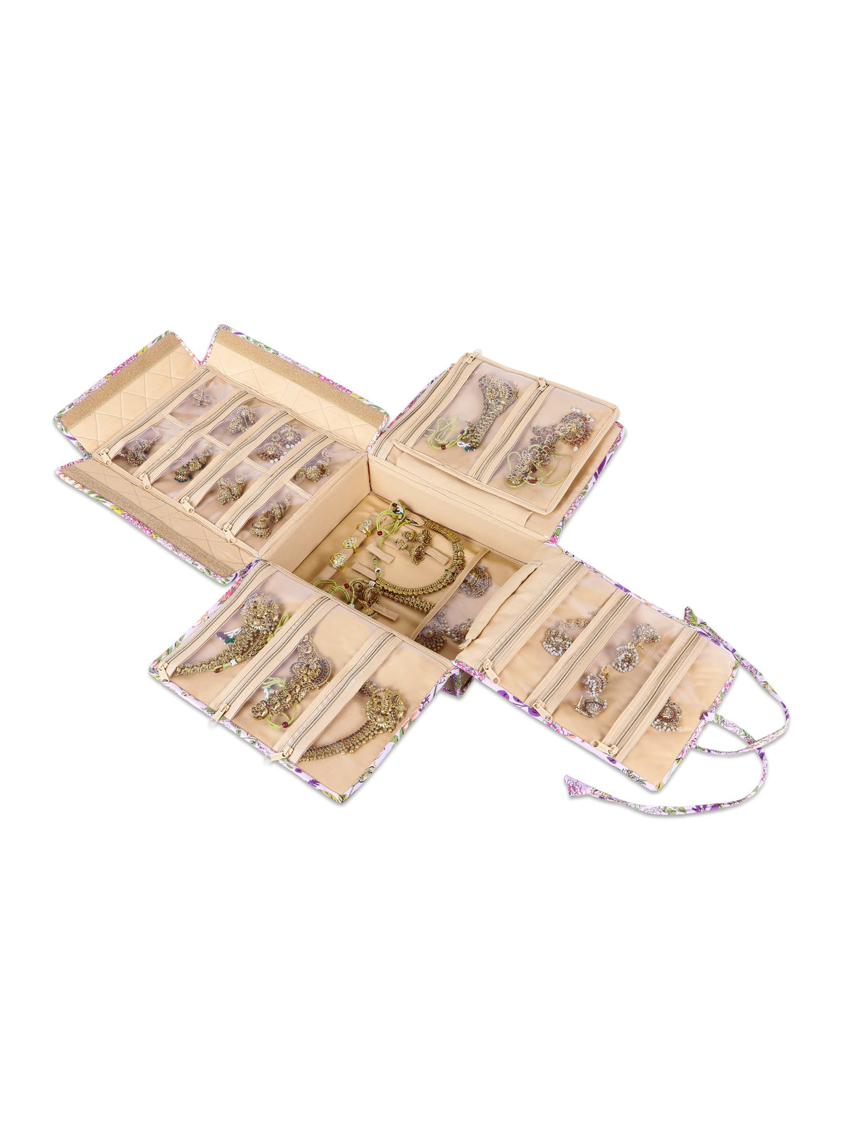 Home Ecstasy Large Jewellery Organiser | Multi-Compartment Jewellery Storage | Necklace, Earrings & Rings Organizer