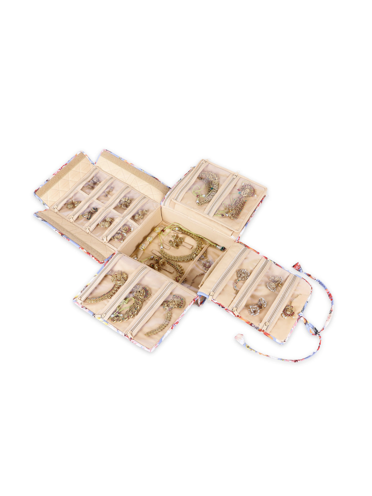 Home Ecstasy Large Jewellery Organiser | Multi-Compartment Jewellery Storage | Necklace, Earrings & Rings Organizer