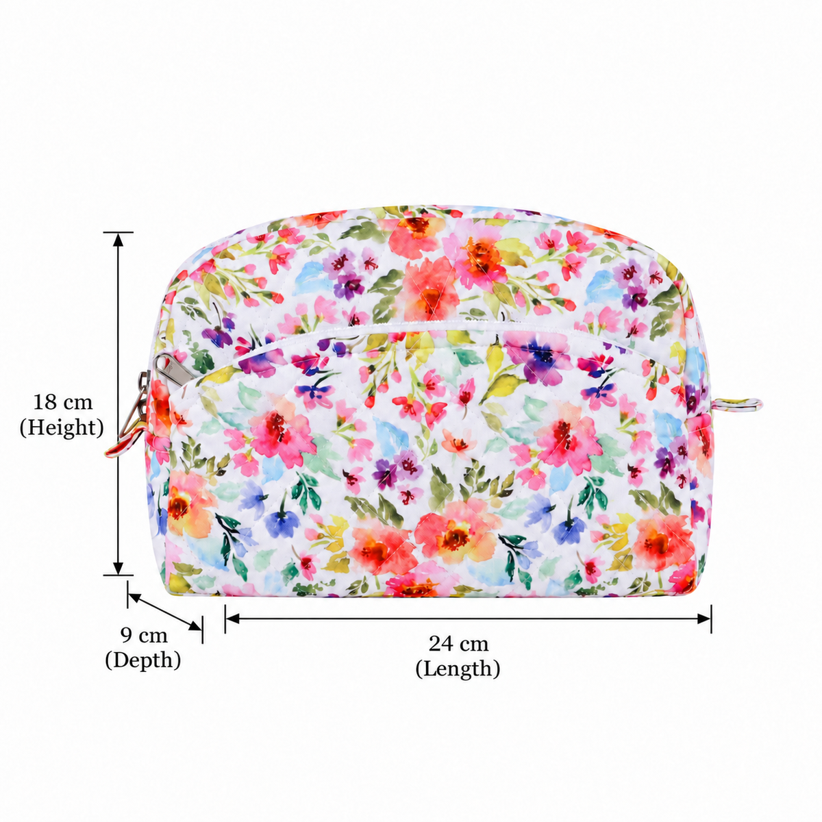Home Ecstasy Multipurpose Pouch | Quilted Zipper Storage Pouch for Jewellery & Travel Accessories | Large size