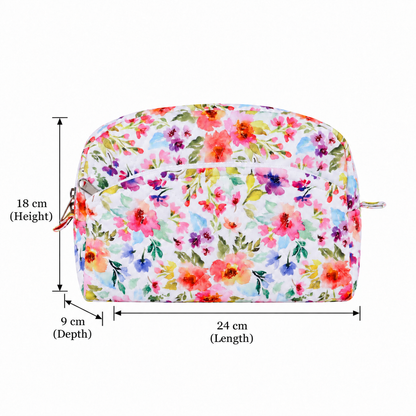 Home Ecstasy Multipurpose Pouch | Quilted Zipper Storage Pouch for Jewellery & Travel Accessories | Large size