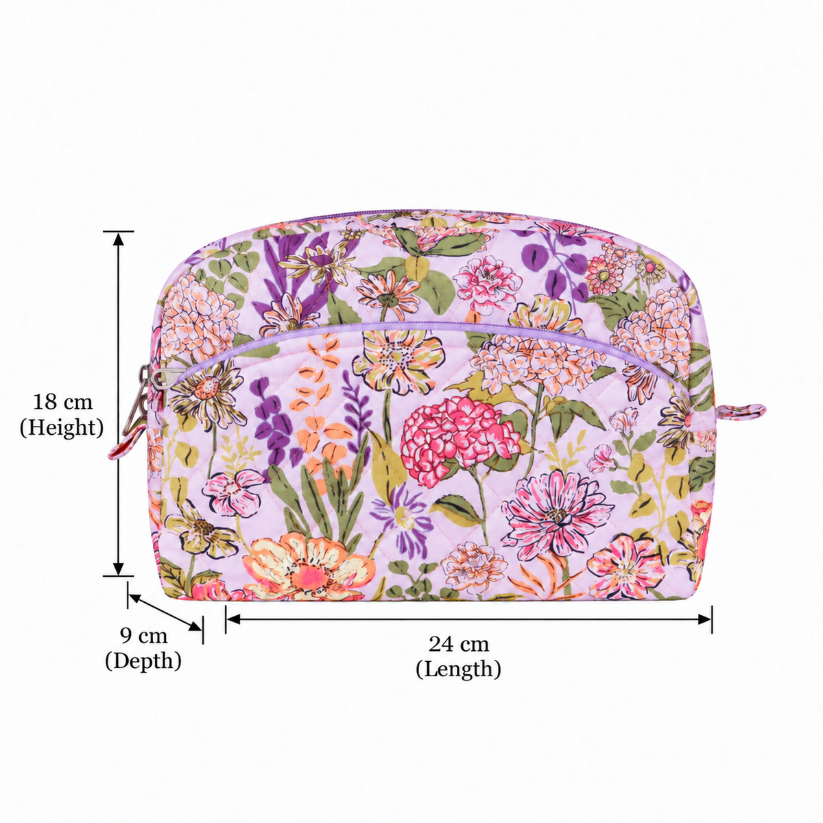 Home Ecstasy Multipurpose Pouch | Quilted Zipper Storage Pouch for Jewellery & Travel Accessories | Large size