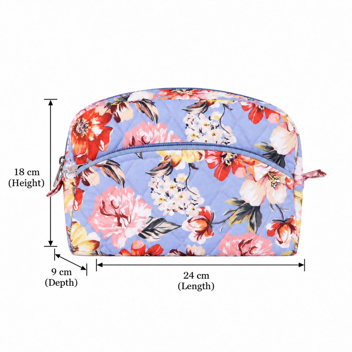 Home Ecstasy Multipurpose Pouch | Quilted Zipper Storage Pouch for Jewellery & Travel Accessories | Large size