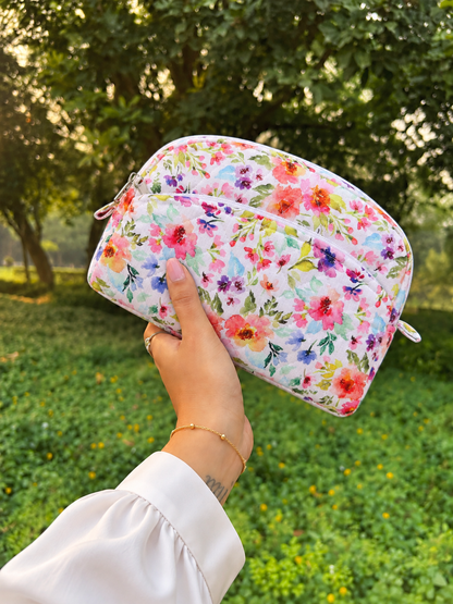 Home Ecstasy Floral Multipurpose Pouch – Medium Makeup & Travel Organizer