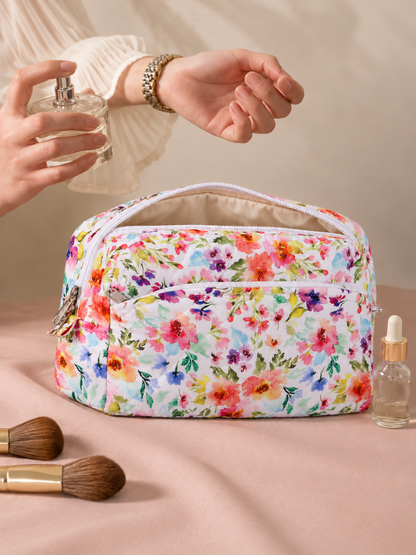 Home Ecstasy Floral Multipurpose Pouch – Medium Makeup & Travel Organizer