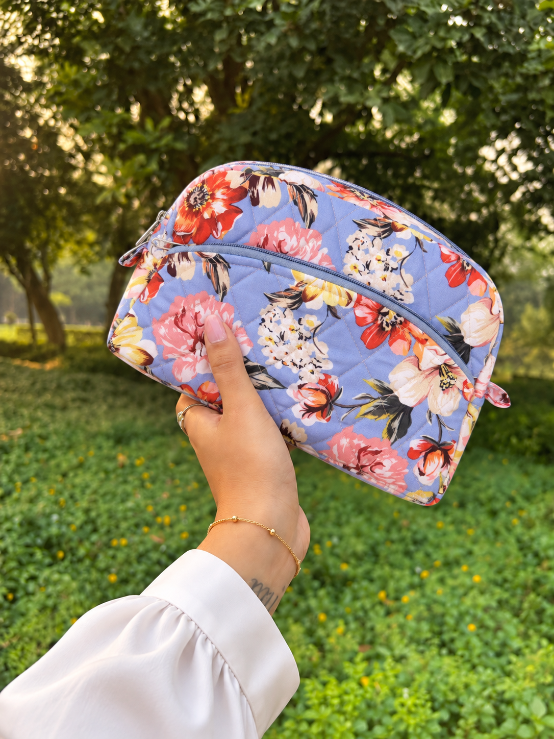 Home Ecstasy Floral Multipurpose Pouch – Medium Makeup & Travel Organizer