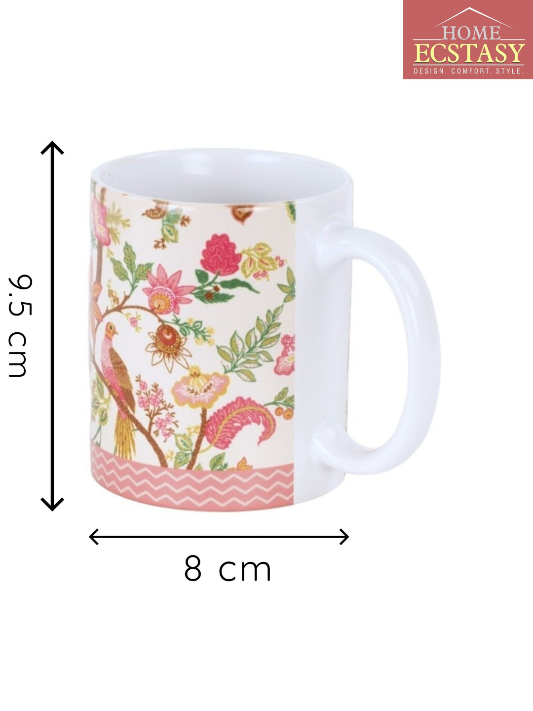 Home Ecstasy Ceramic Mug | 320ml | Large | Wild Coral | Ceramic | Premium