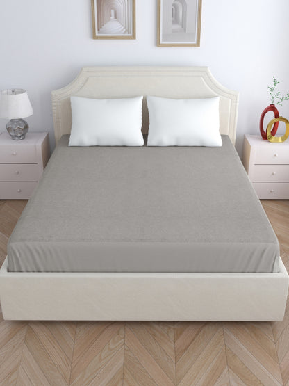 Home Ecstasy 100% Cotton Mattres Protector | 200GSM | Grey